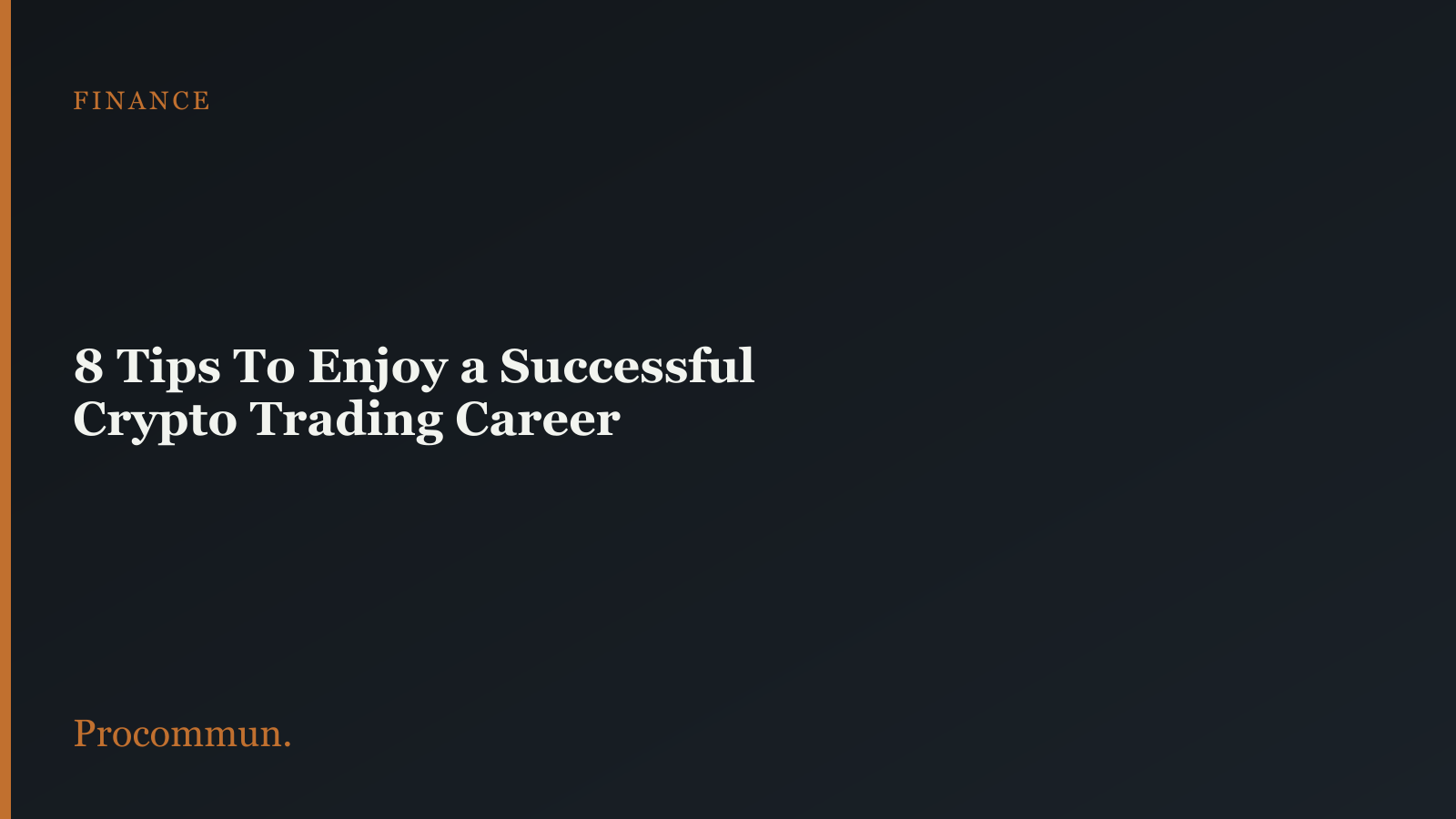 crypto trading career