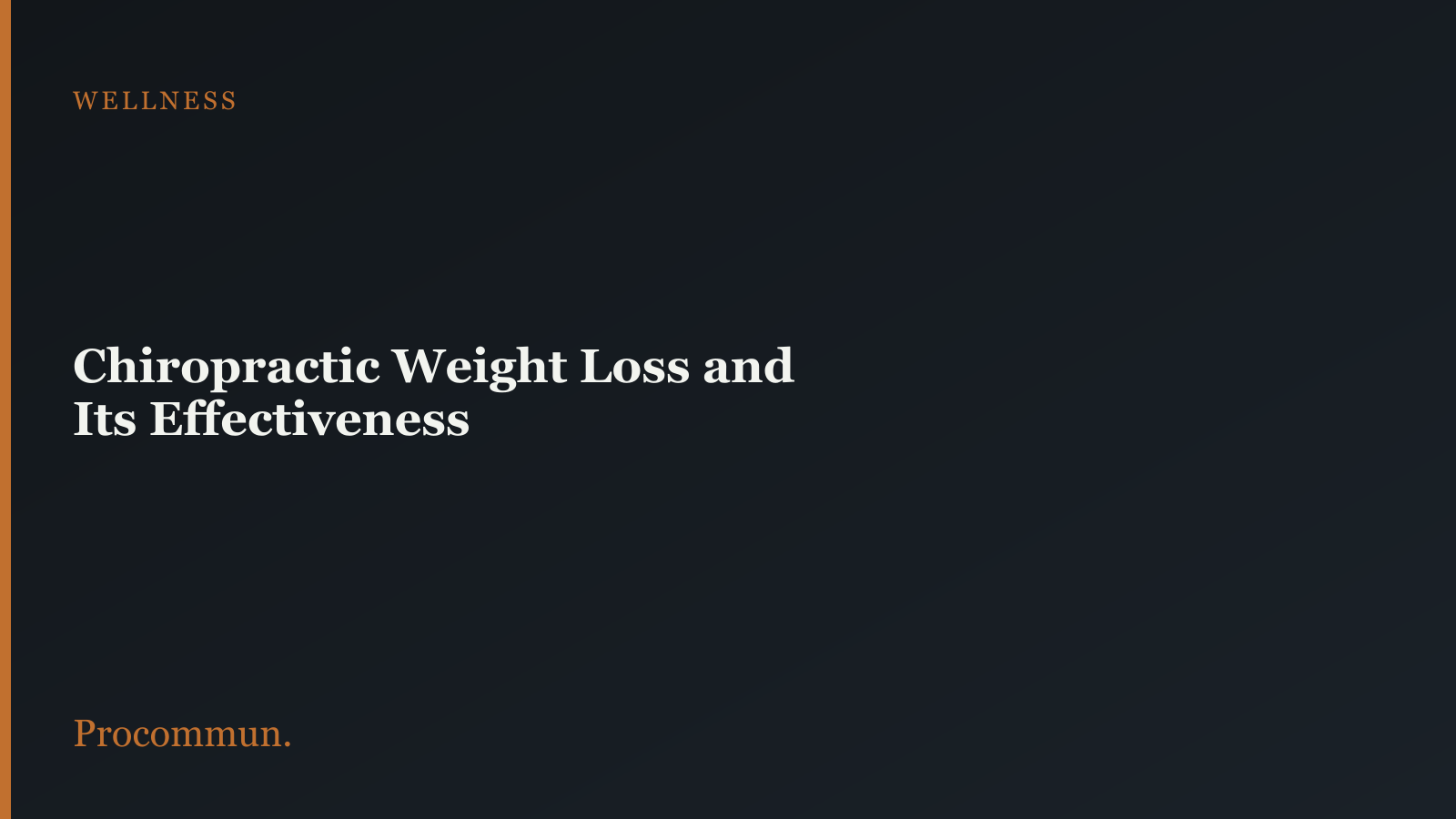 Chiropractic Weight Loss featured image