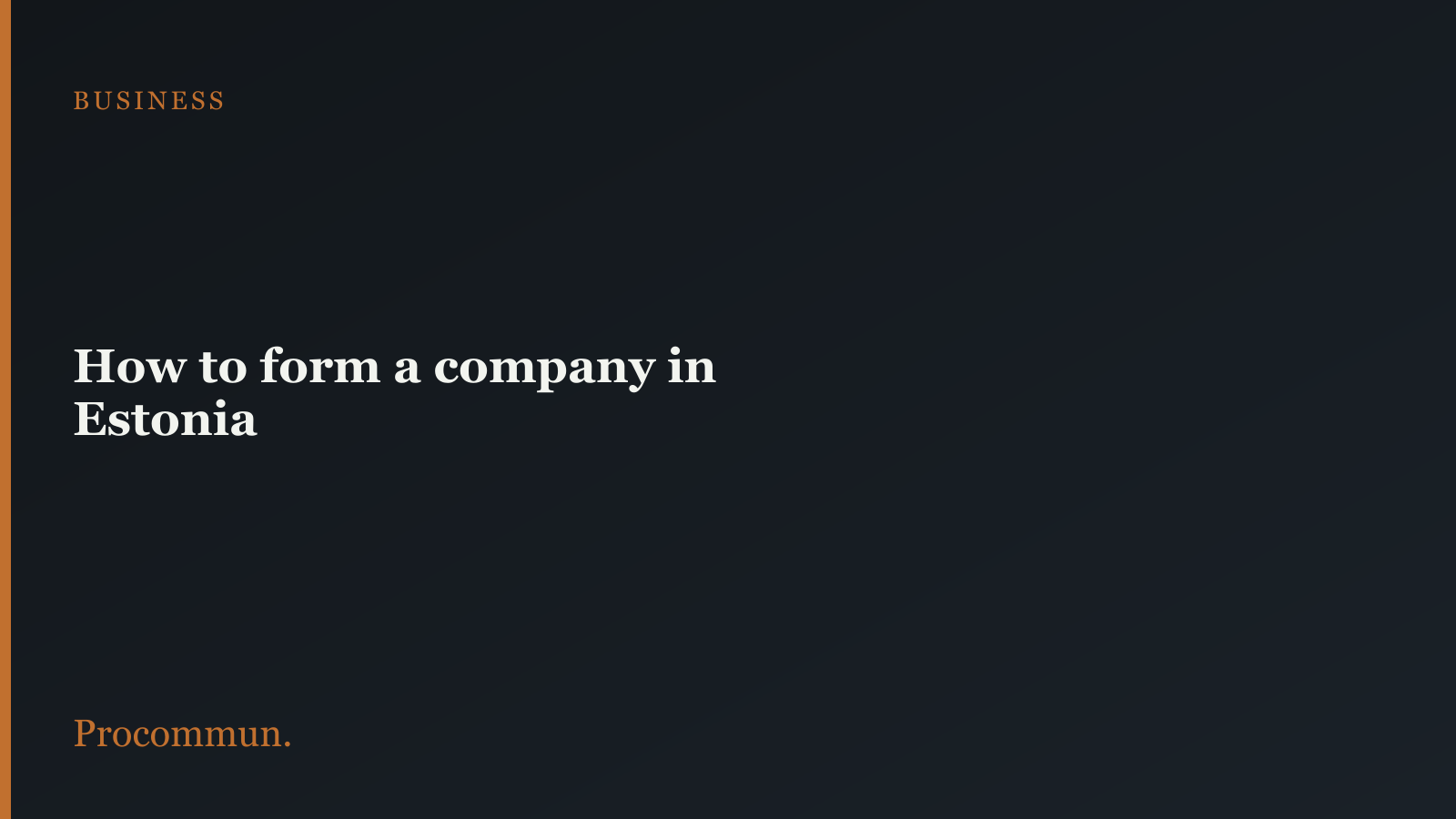 How to form a company in estonia