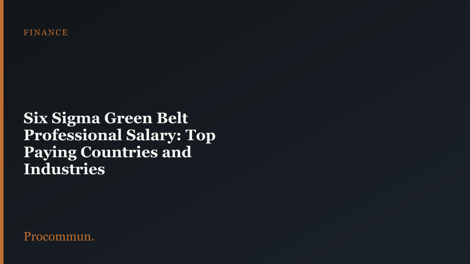 Six Sigma Green Belt Salary Top Paying Countries and Industries 1