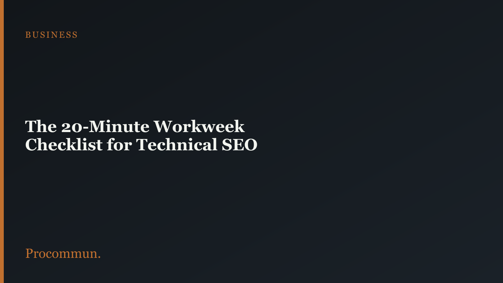 Technical SEO Checklist Featured Image