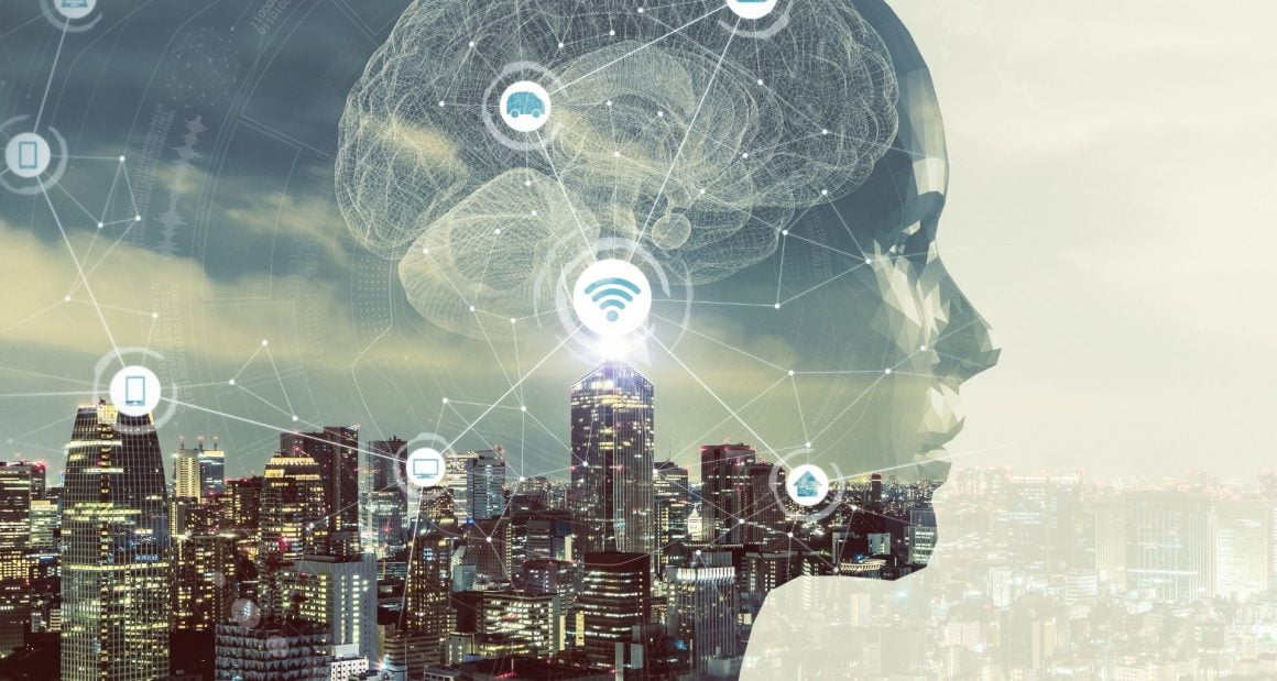 AI powered city landscape view