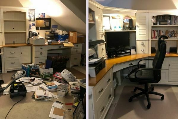 Before and After Decluttering