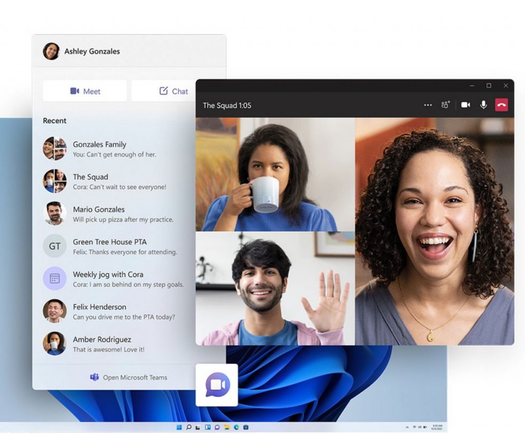 Microsoft Teams application opened in Windows 11