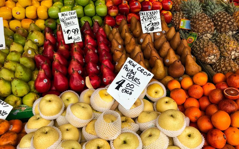 Fruits at a market.